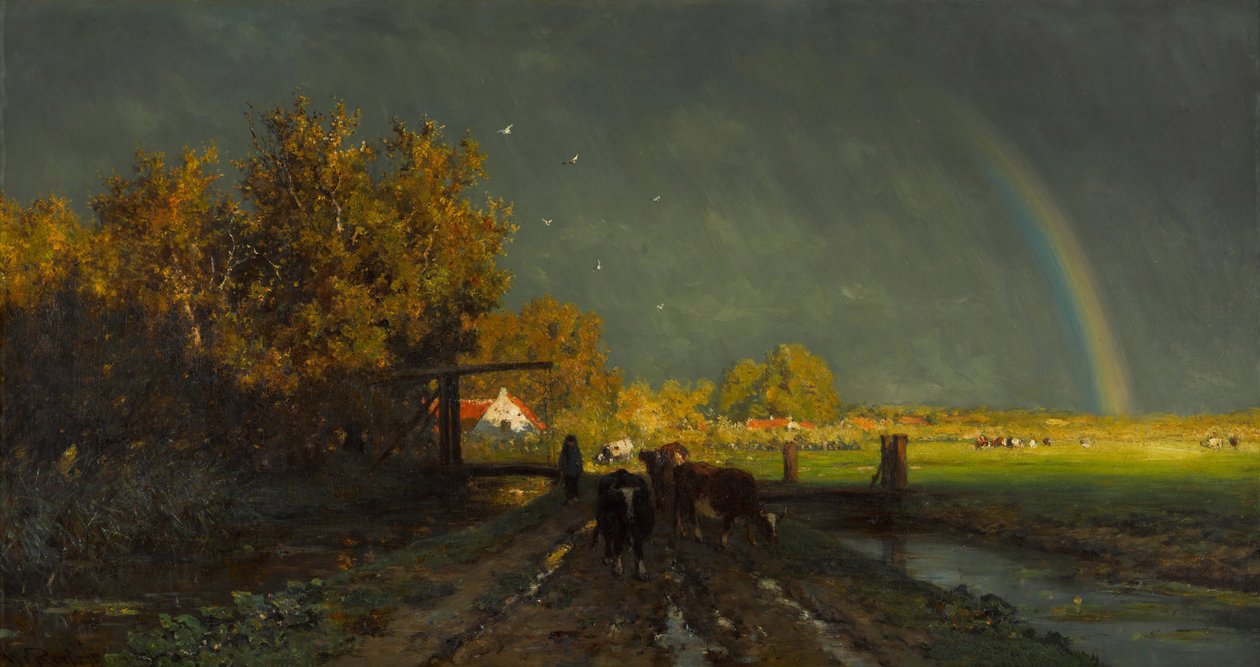 ""Arc en ciel"" (Rainbow) Peinture de Willem Roelofs (1822-1897) - 1875 - Olje på lerret Dim 96,2x147,7 cm Gemeentemuseum The Hague (La Haye) av Willem Roelofs