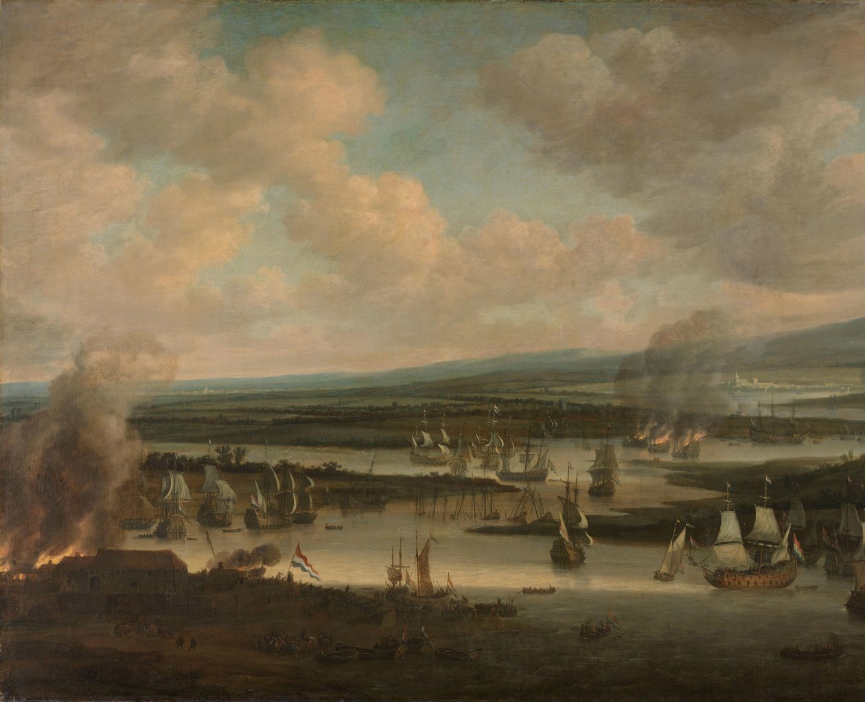Brenning av den engelske flåten nær Chatham (19.–24. juni 1667) av Willem Schellinks