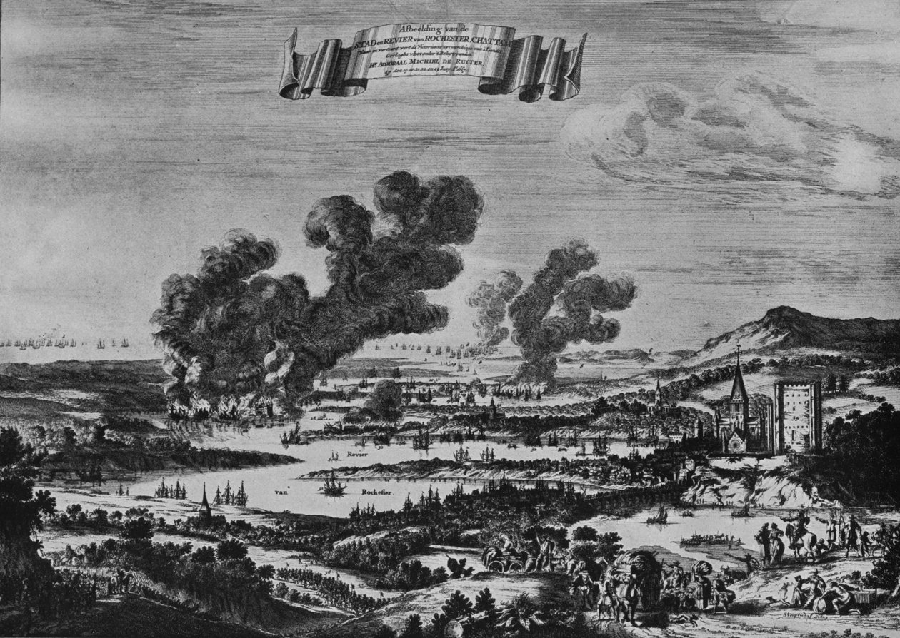 Hollands Raid on Themsen, c1668 av Willem Schellinks