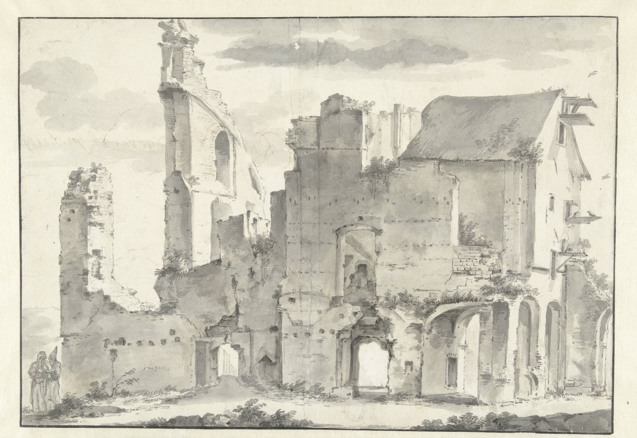 Ruinen av klosteret i Rijnsburg av Willem Schellinks