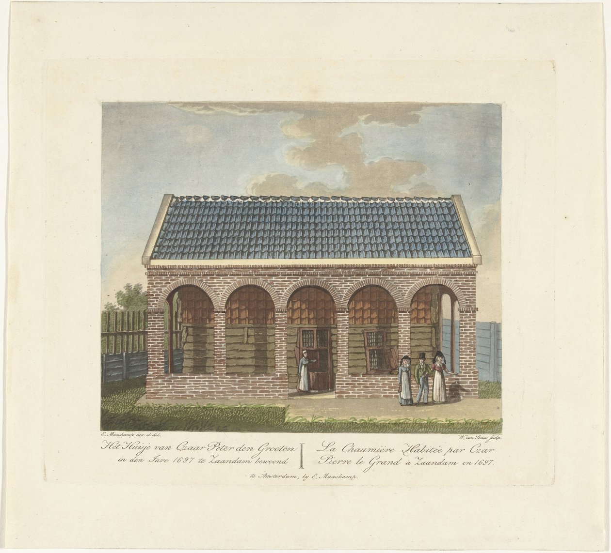 Tsar Peter-huset i Zaandam, 1697, ca 1825 av Willem Senus van