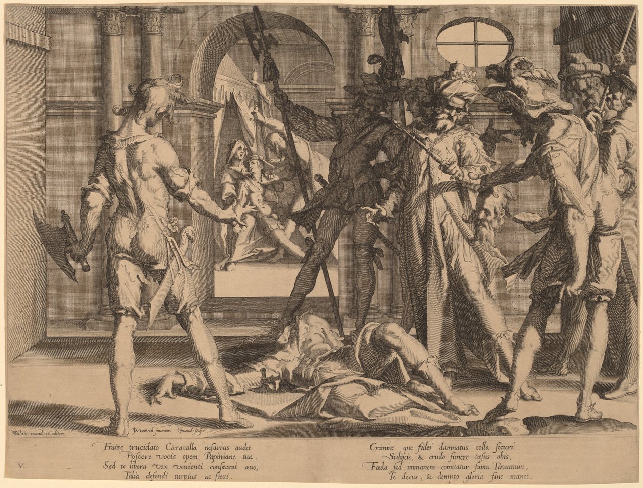 Halshugging av den romerske dommeren Papinian av Willem Swanenburgh, after Joachim Anthonisz Wtewael