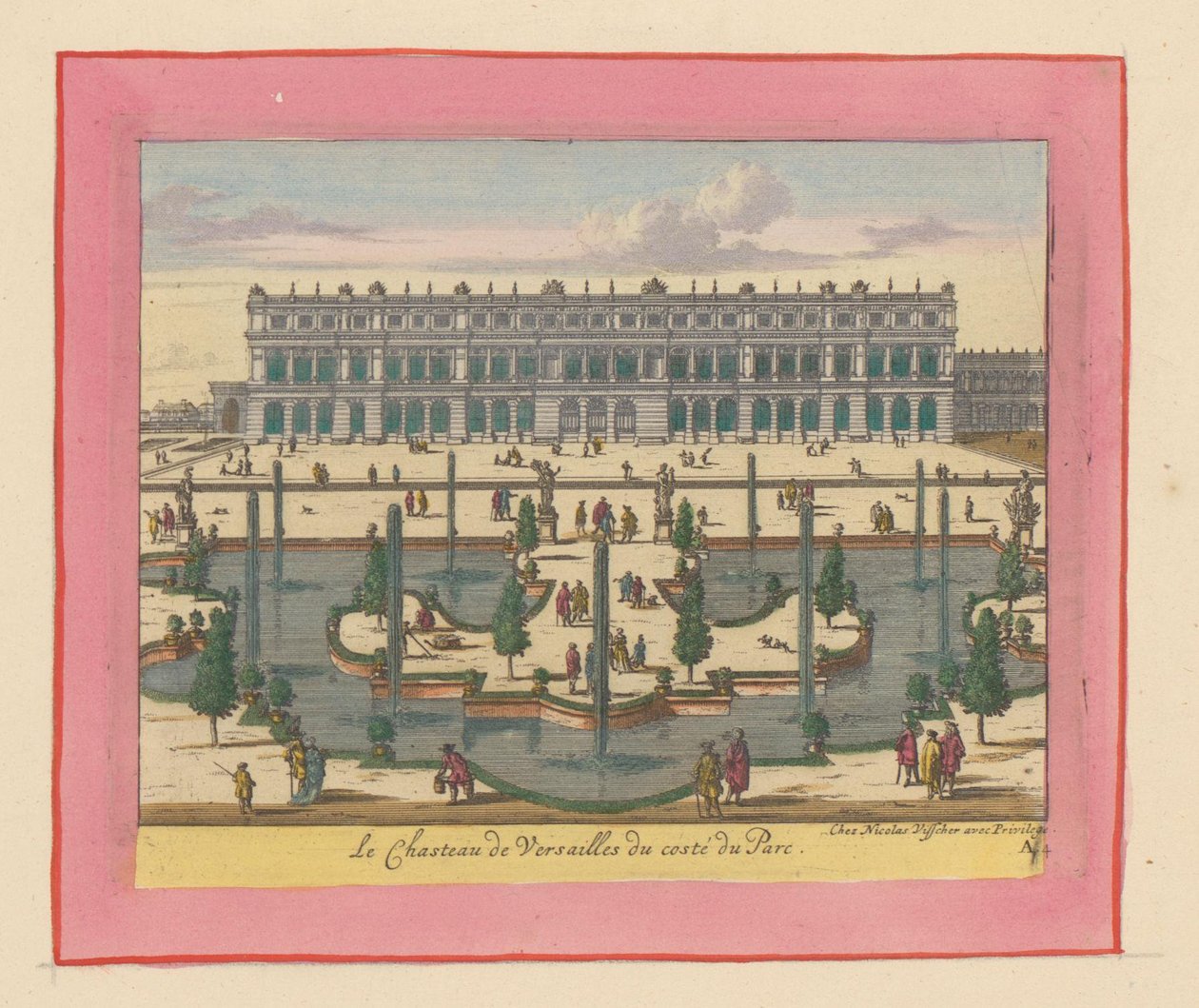Ansicht des Palastes von Versailles von der Park- und Gartenseite av Willem Swidde