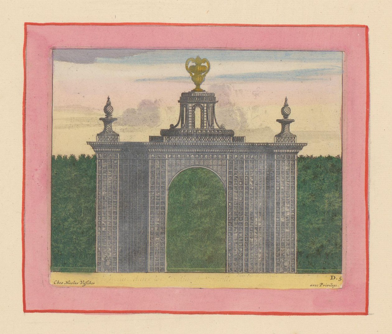 Gittertor mit Gartenvasen in den Gärten von Versailles av Willem Swidde