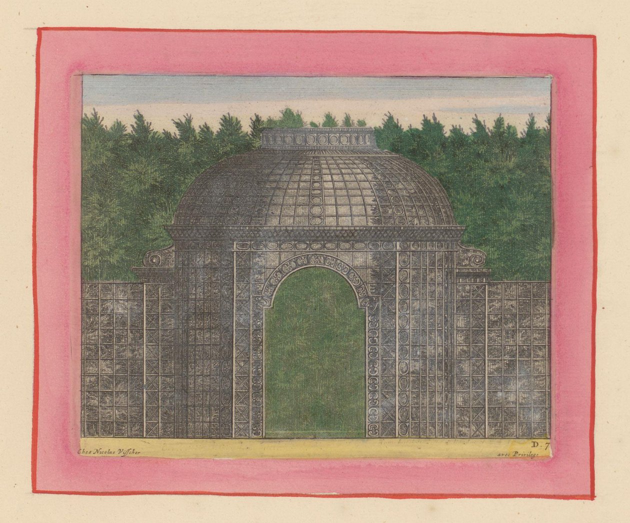 Laubengang mit Tor für eine Hecke in den Gärten von Versailles av Willem Swidde