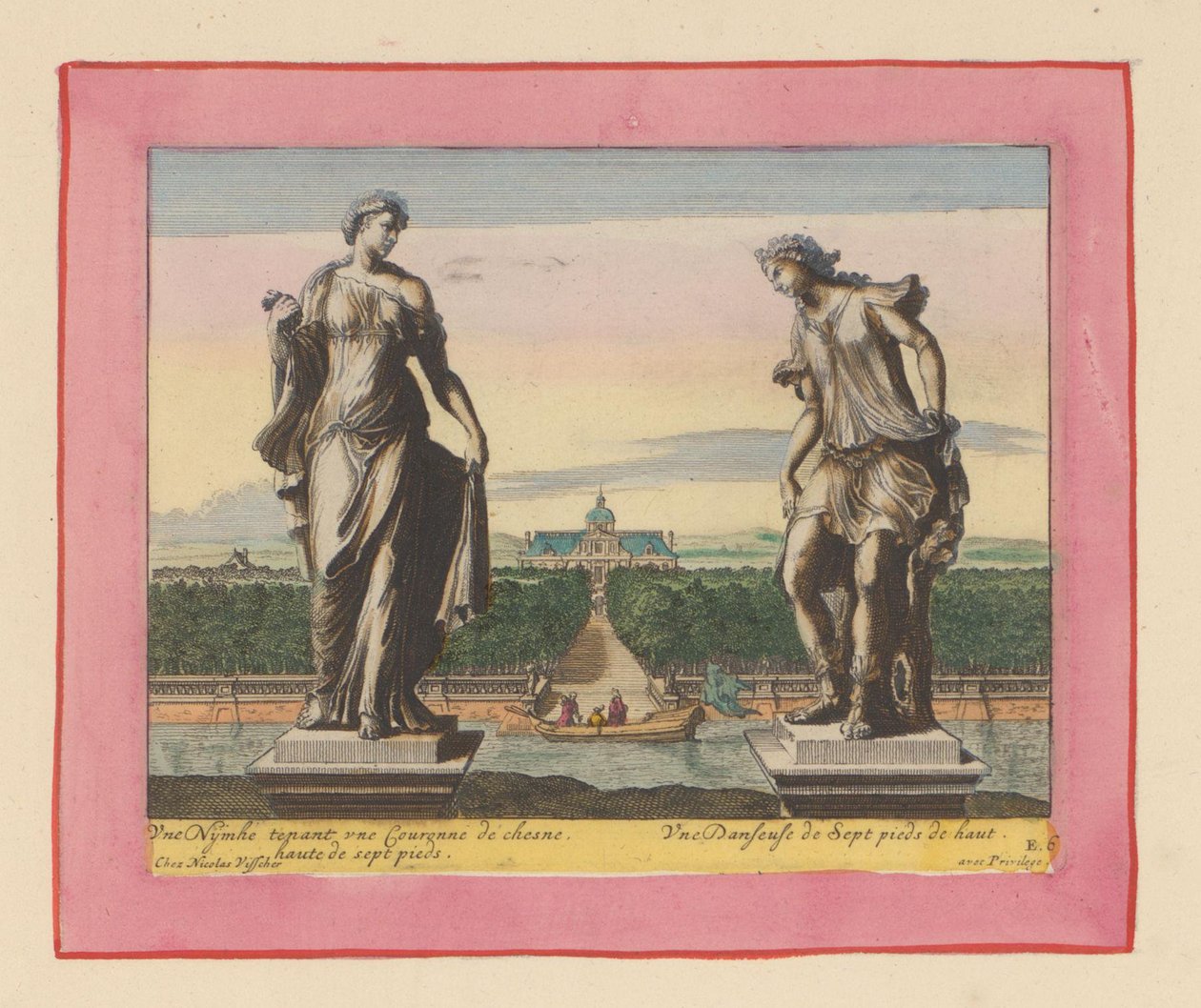 Statuen einer Nymphe mit Lorbeerkranz und einer Tänzerin av Willem Swidde