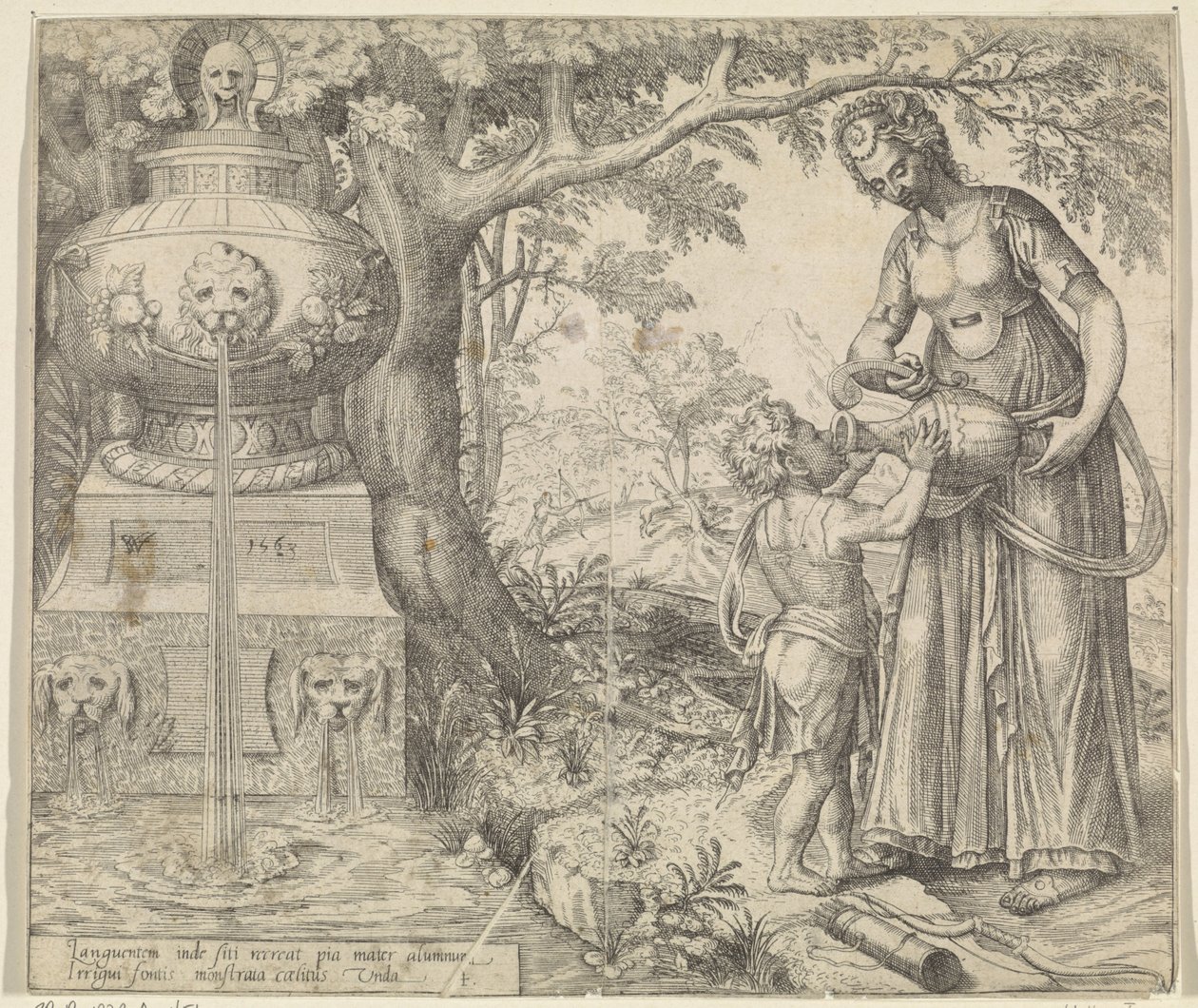 Hagar gir Ishmael en drink Historie om Hagar og Ishmael (serietittel) av Willem Thibaut