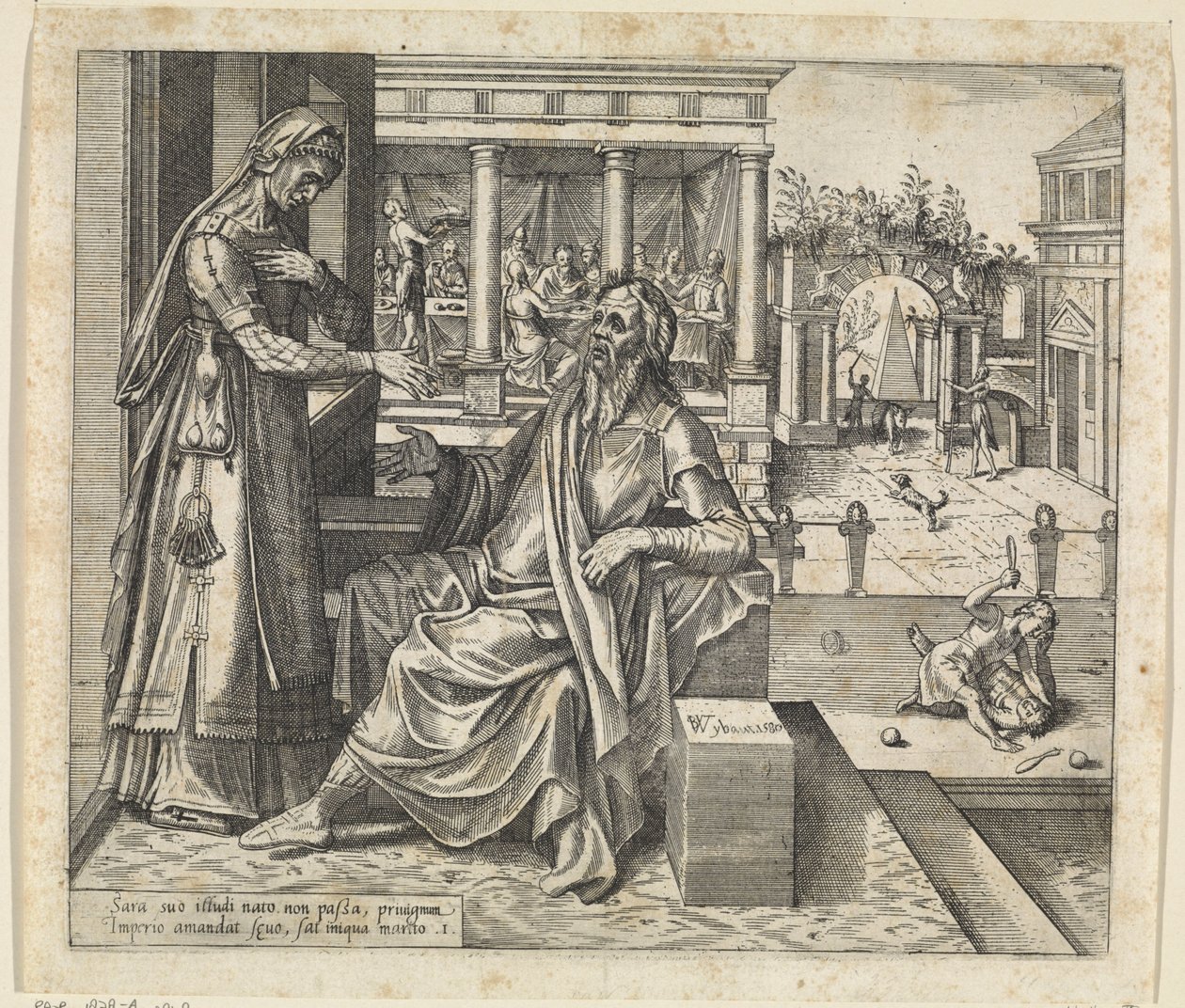 Sara ber Abraham sende Hagar og Ismael bort Historien om Hagar og Ismael (serietittel) av Willem Thibaut