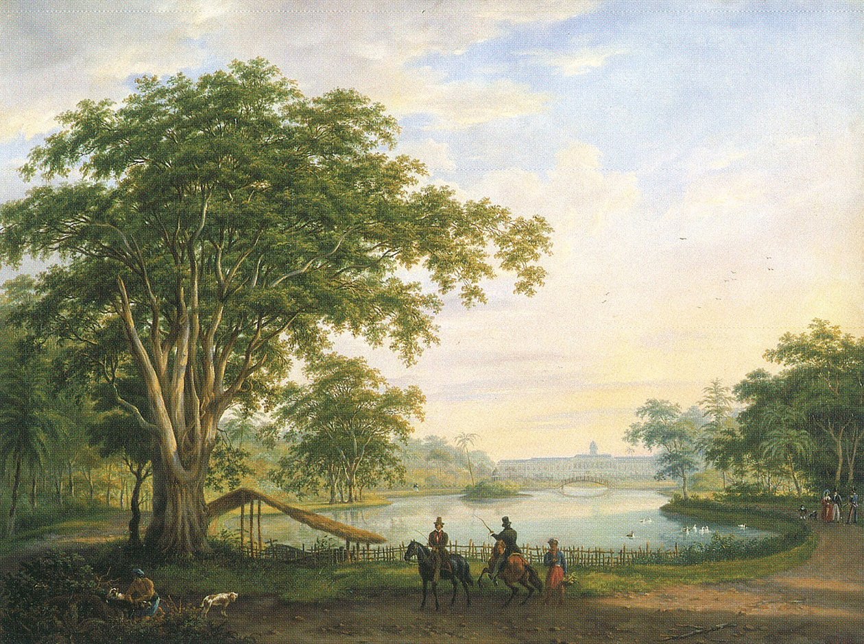 Hagefasaden til det gamle palasset til generalguvernøren på Buitenzorg av Willem Troost