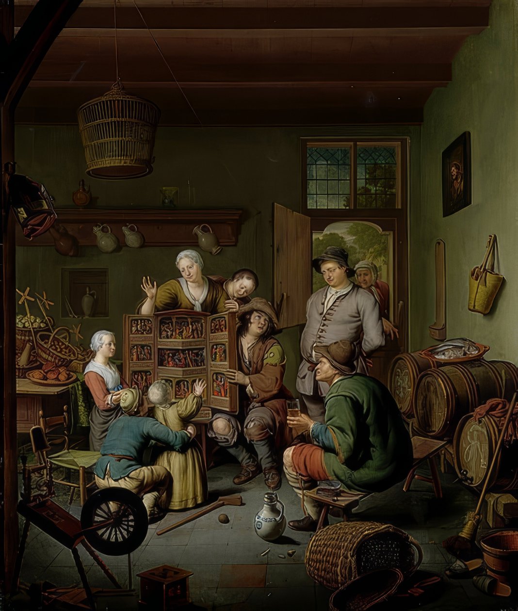 Boksen med sjeldenheter (? T Fraay Curieus). 1718 av Willem Van Mieris