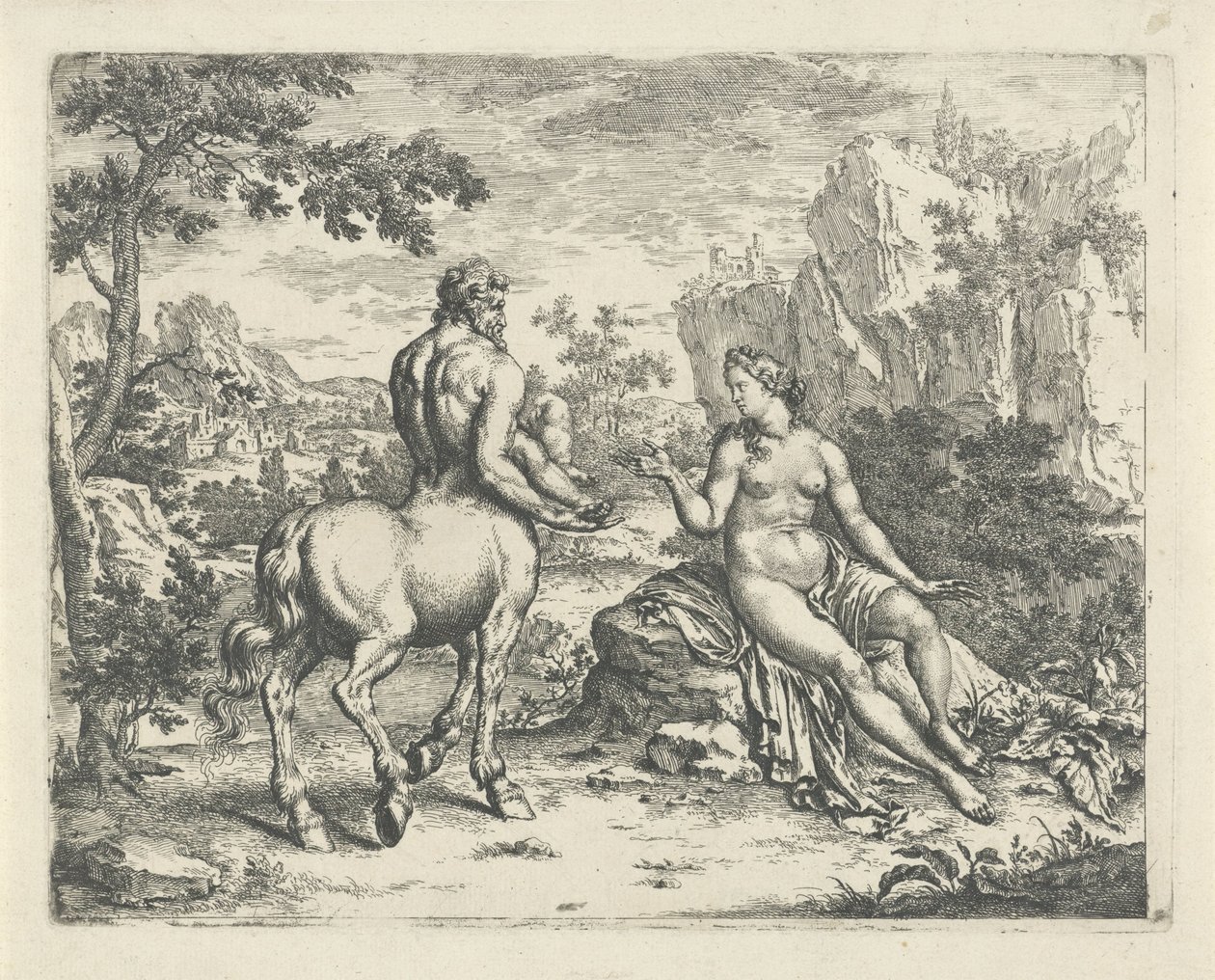 Ocyrhoe spår skjebnen til Chiron og Asclepius av Willem Van Mieris