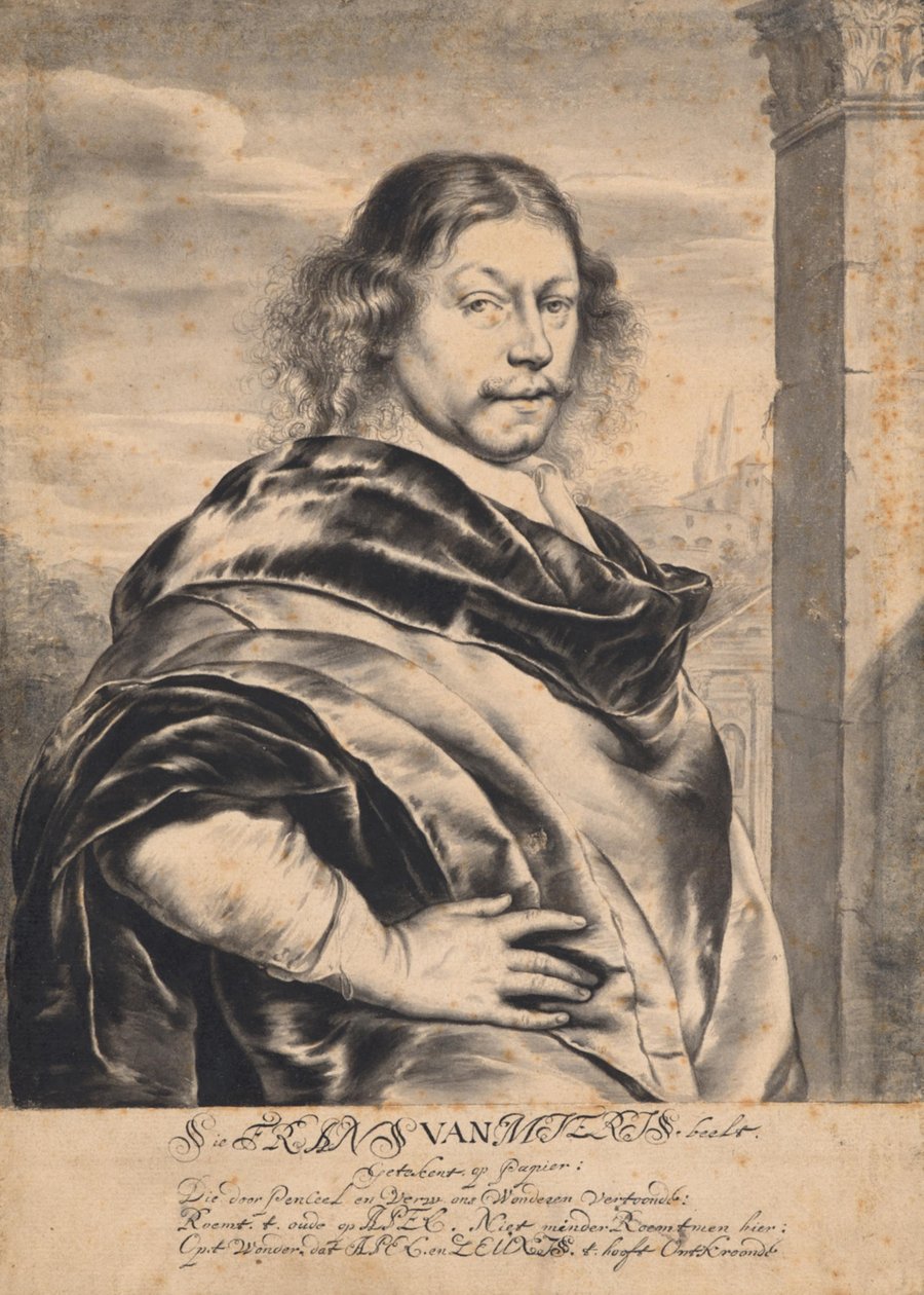 Portrett av Frans van Mieris den eldre, etter en tegning av Frans van Mieris den eldre av Willem Van Mieris