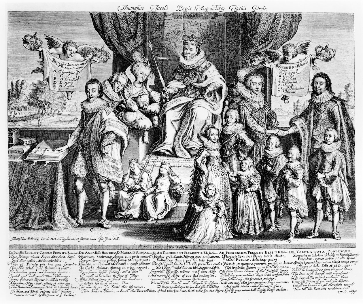 The Triumph of King James and His August Descendants, c.1622-4 av Willem Van de Passe