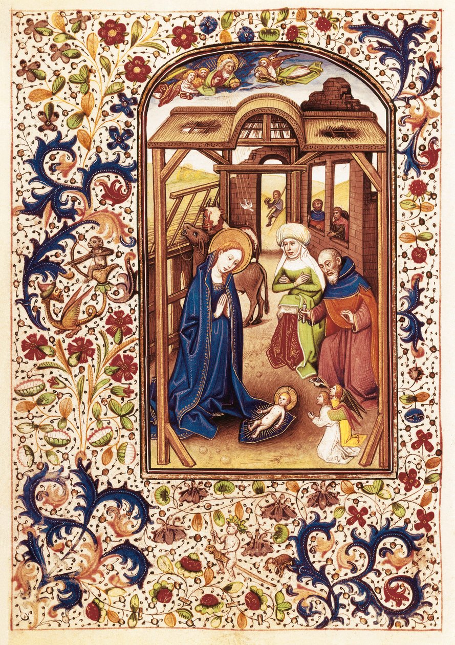 Fødselsscene fra "The Book of Hours of Leonor de la Vega" av Willem Vrelant