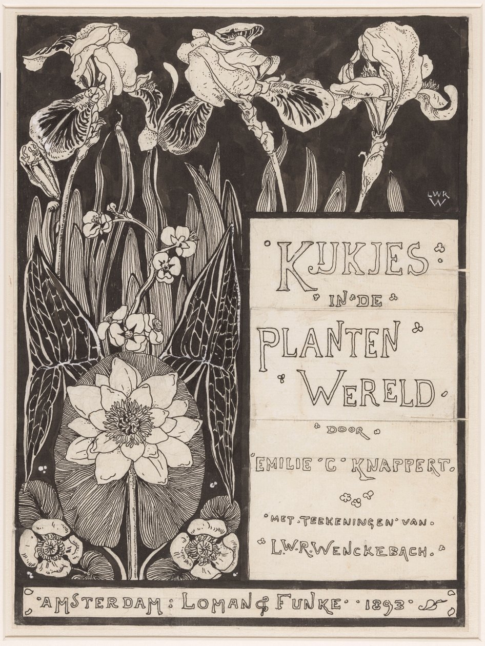 Banddesign for: Knappert, Emilie C., Views into the Plant World, 1893 av Ludwig Willem Reymert Wenckebach