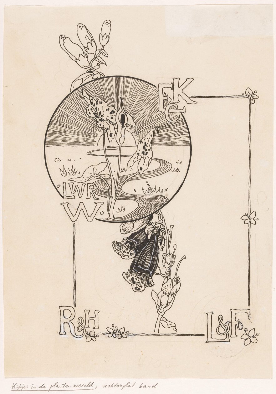 Banddesign for: Knappert, Emilie C., Views into the Plant World, 1893 av Ludwig Willem Reymert Wenckebach