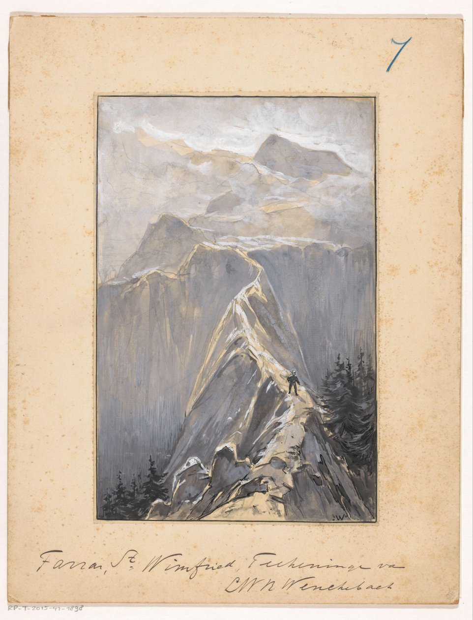 Gutt går på en fjellsti av Ludwig Willem Reymert Wenckebach