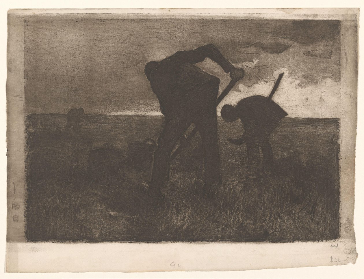 Tre potethøstere av Willem Witsen (signed by artist)