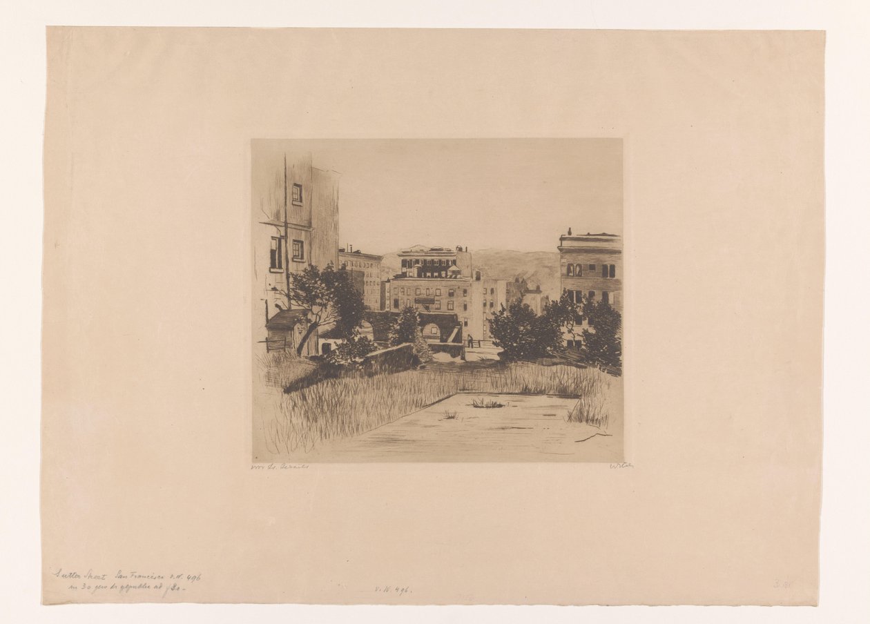 Utsikt over Sutter Street i San Francisco Sutter Street, San Francisco (original tittel) av Willem Witsen (signed by artist)