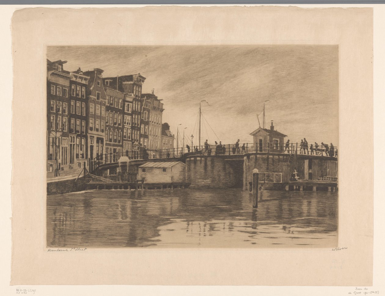 Utsikt over Kraansluis i Amsterdam av Willem Witsen (signed by artist)