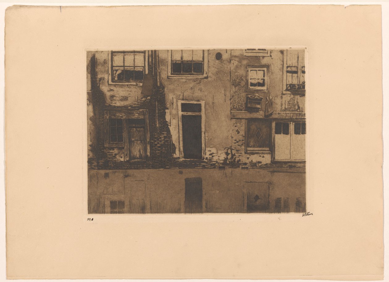 Utsikt over baksiden av Zeedijk i Amsterdam av Willem Witsen (signed by artist)