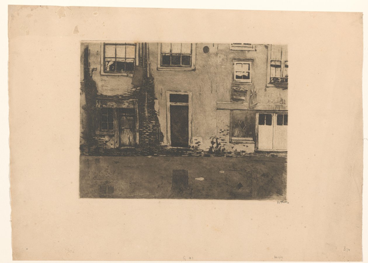 Utsikt over baksiden av Zeedijk i Amsterdam av Willem Witsen (signed by artist)