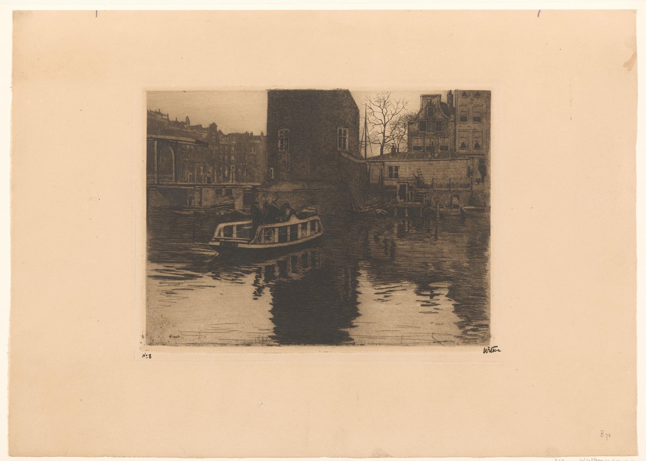 Utsikt over overtakelsen ved Montelbaanstoren i Amsterdam av Willem Witsen (signed by artist)