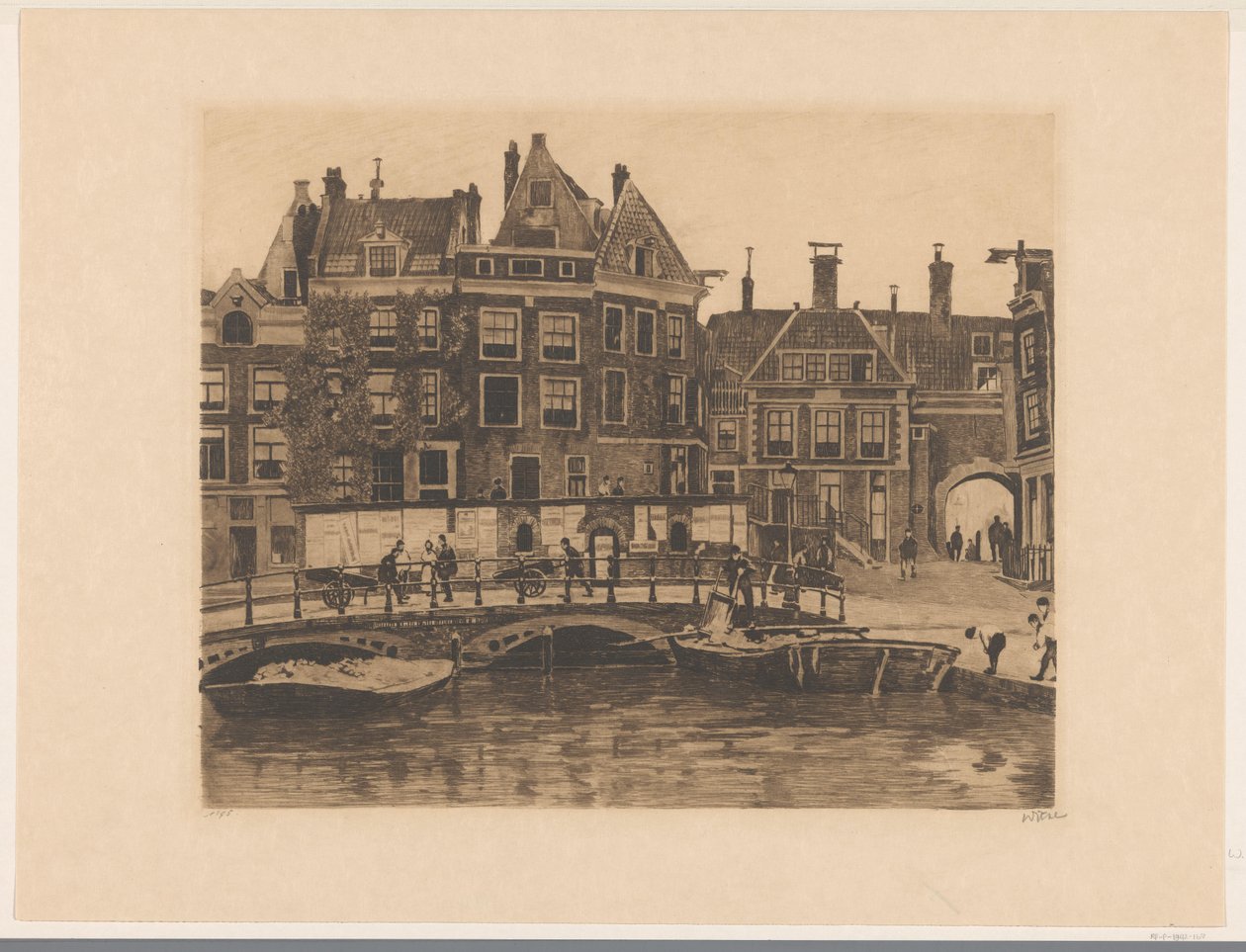Utsikt over Beurspleintje i Amsterdam av Willem Witsen (signed by artist)
