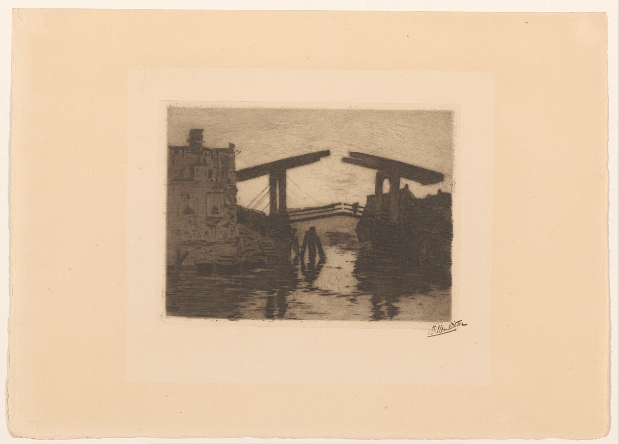 Vindebro ved Zandhoek i Amsterdam av Willem Witsen (signed by artist)