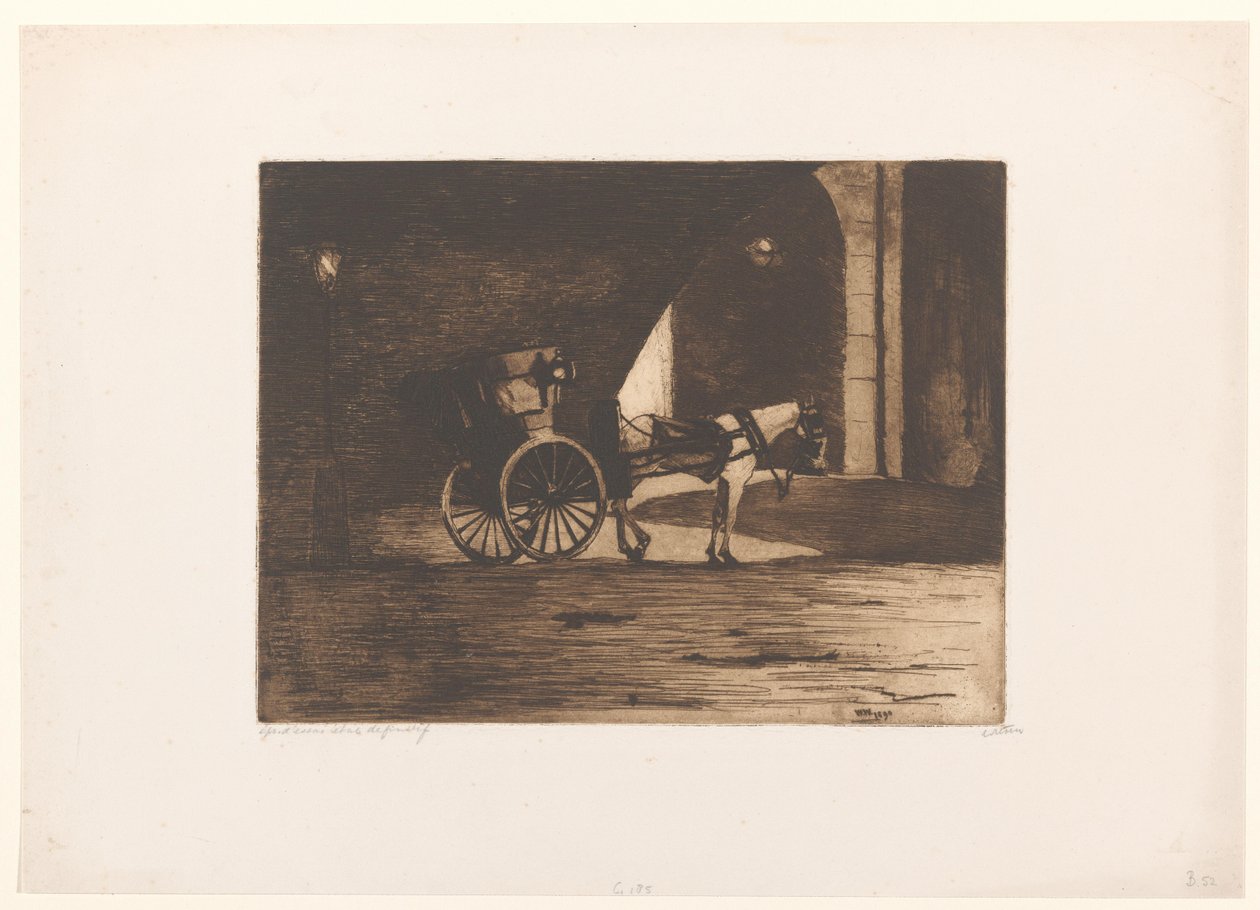 Vogn under Waterloo Bridge i London av Willem Witsen (signed by artist)