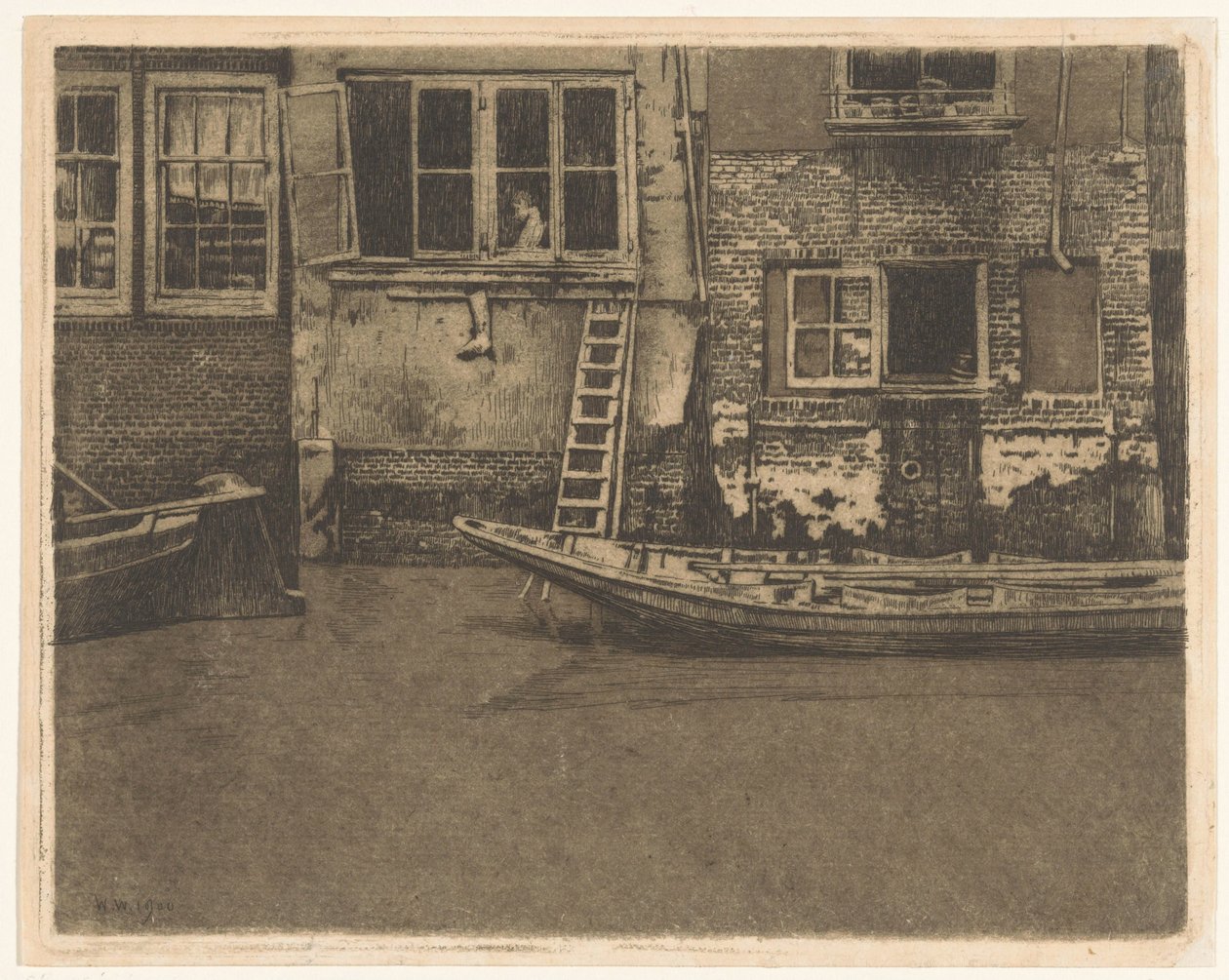 Bakfasader av Voorstraat 463, 465 og 467 i Dordrecht av Willem Arnoldus Witsen