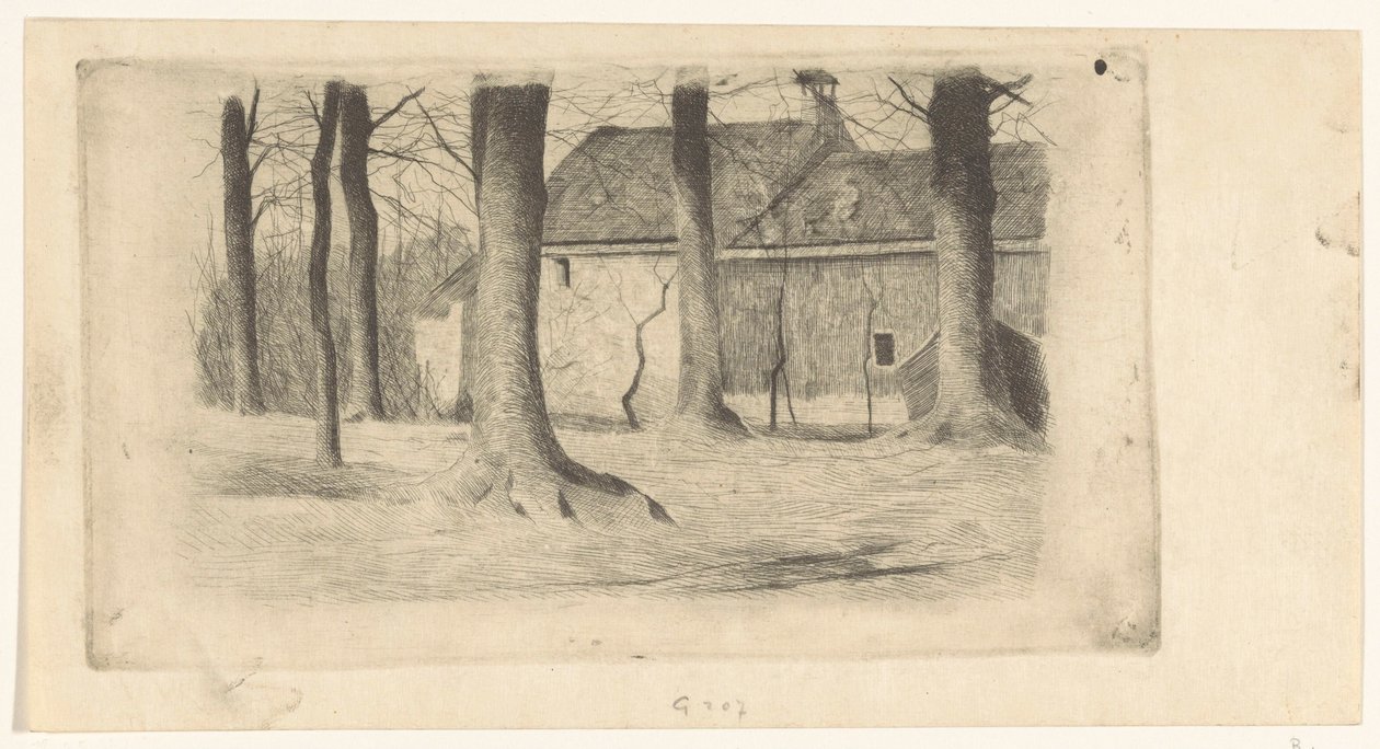 Trær ved et hus av Willem Arnoldus Witsen