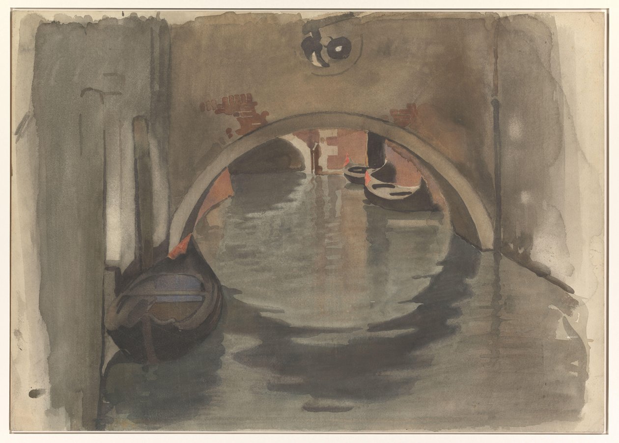 Utsikt under en buebro i Venezia av Willem Arnoldus Witsen