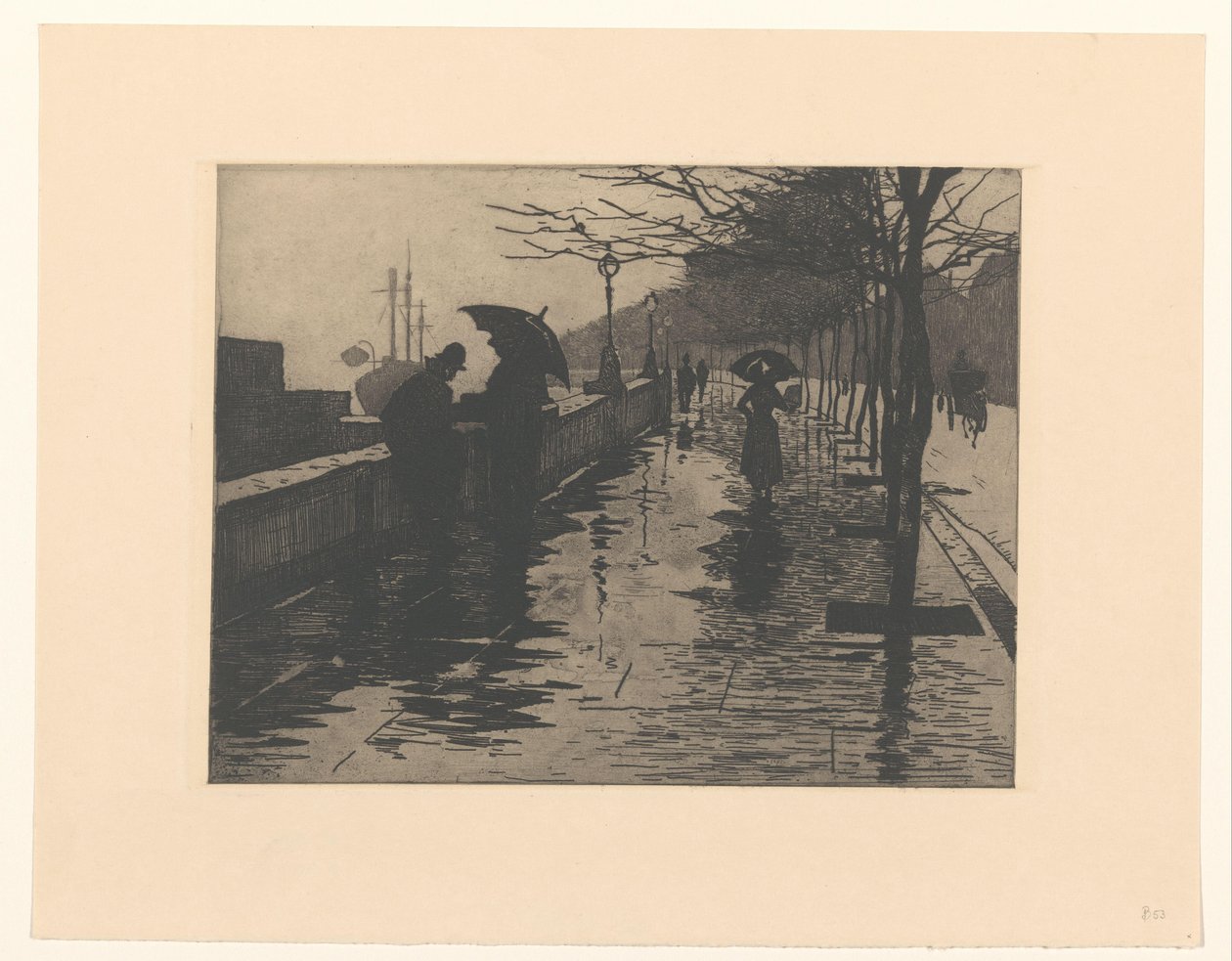 Utsikt over Victoria Embankment i London av Willem Arnoldus Witsen