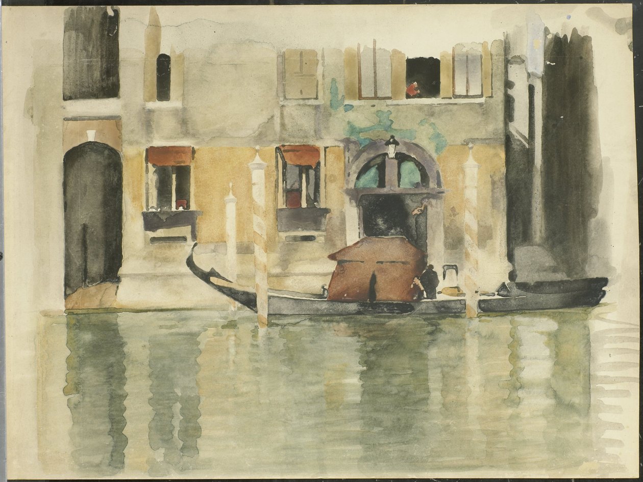 Gondol foran et venetiansk hus av Willem Arnoldus Witsen