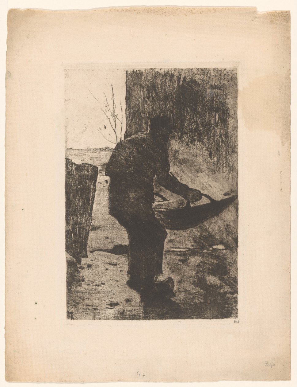 Mann som vinner, ca. 1888 (etsing) av Willem Arnoldus Witsen