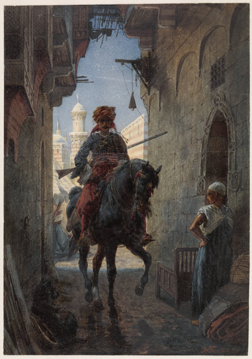 Tyrkisk rytter i en by av Willem de Famars Testas