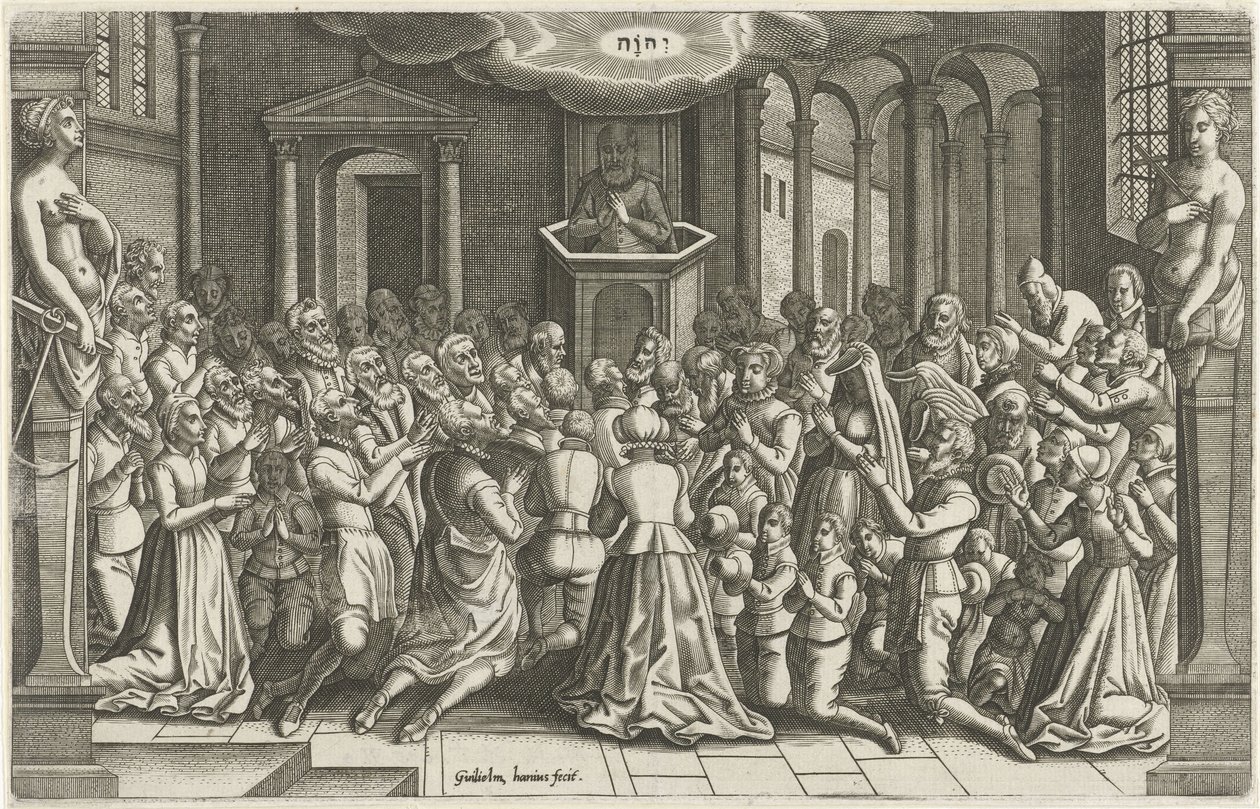 Takkoffer i en kirke etter lettelsen i Leiden Orlers