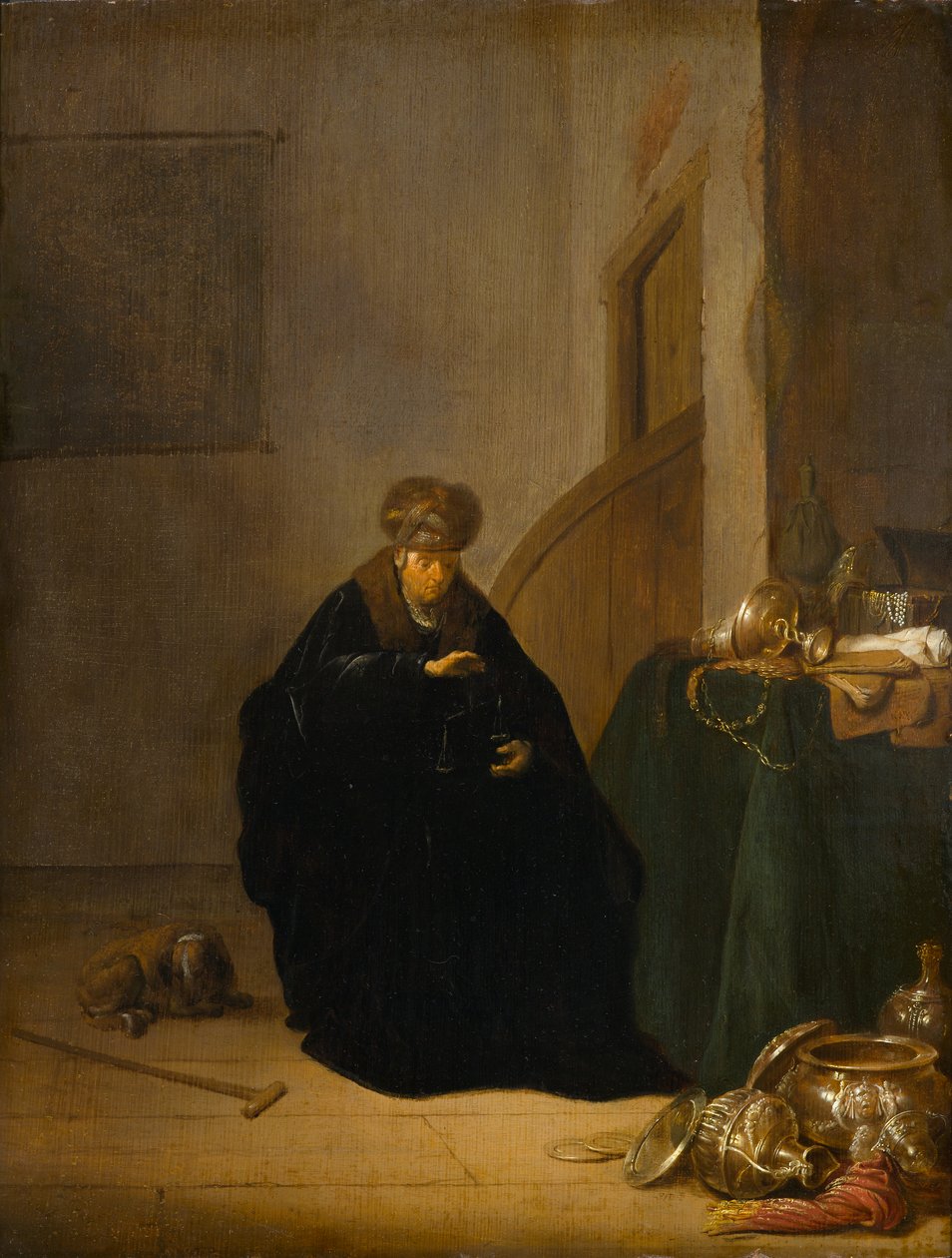 The Gold Weigher, ca. 1635-1640 (olje på panel) av Willem de Poorter