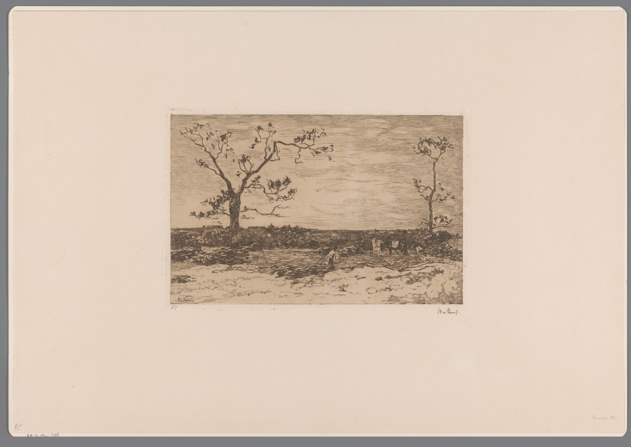 Landskap med nakne trær og vedhoggere Laster inn coppice (original tittel) av Willem de Zwart (signed by artist)