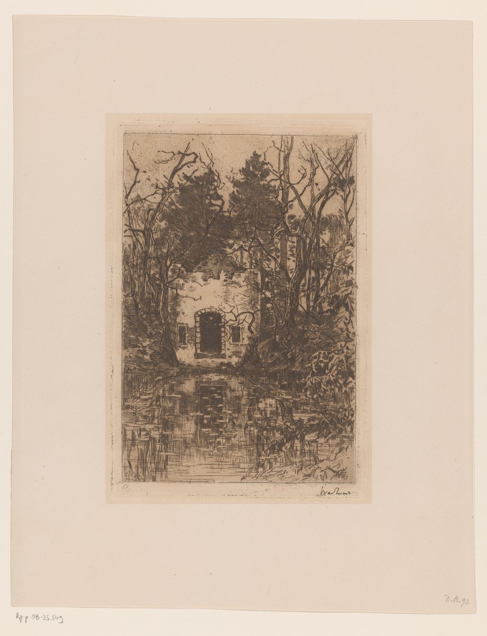 Ruiner på en dam Ruiner på en dam (Lage Vuursche) (original tittel) av Willem de Zwart (signed by artist)