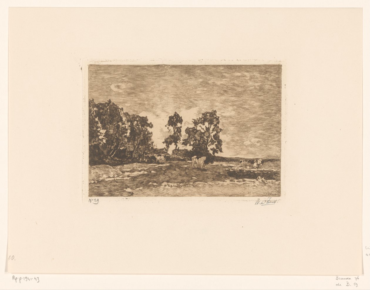 Eng med kyr (original tittel) av Willem de Zwart (signed by artist)
