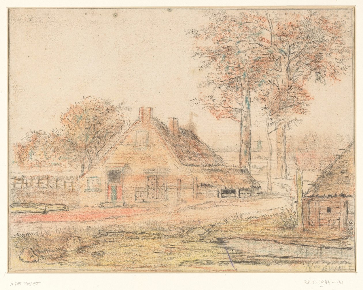 Gård i et landskap av Willem de Zwart