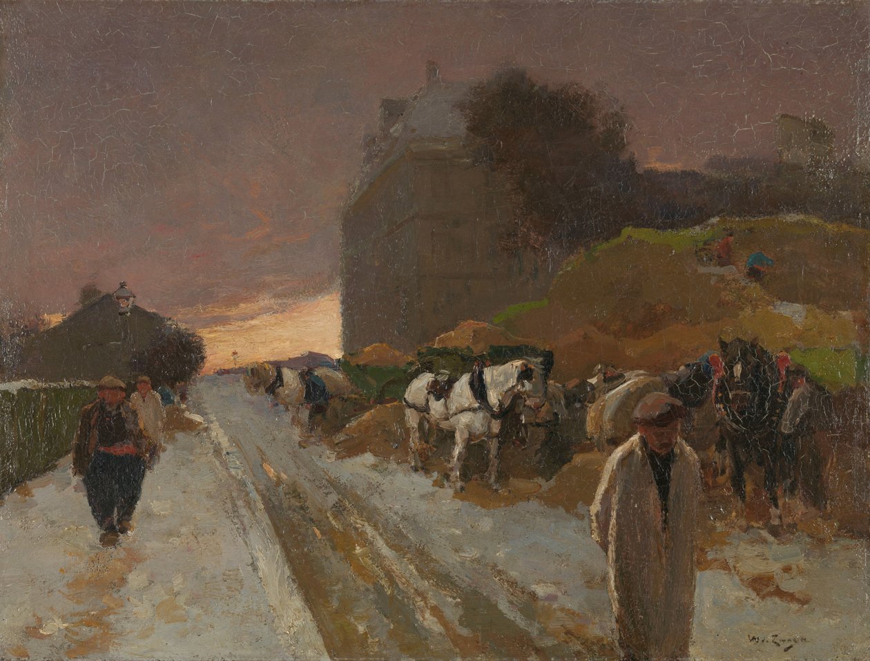 Gate i Montmartre, Paris, om vinteren av Willem de Zwart