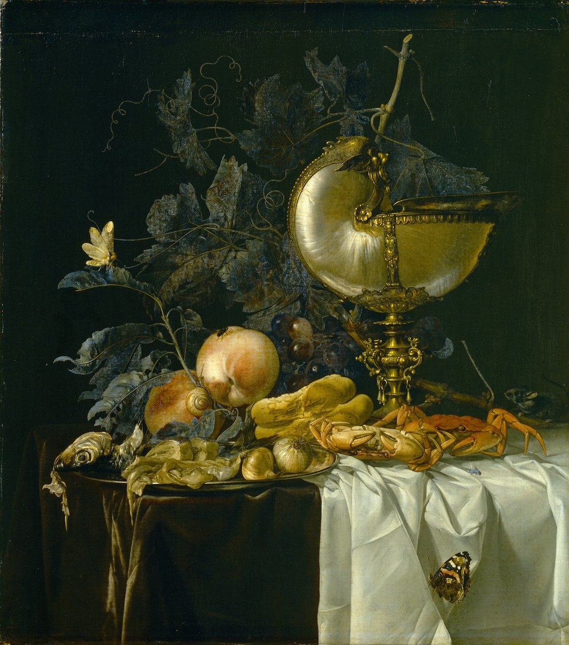 Stilleben med Nautilus Cup av Willem van Aelst