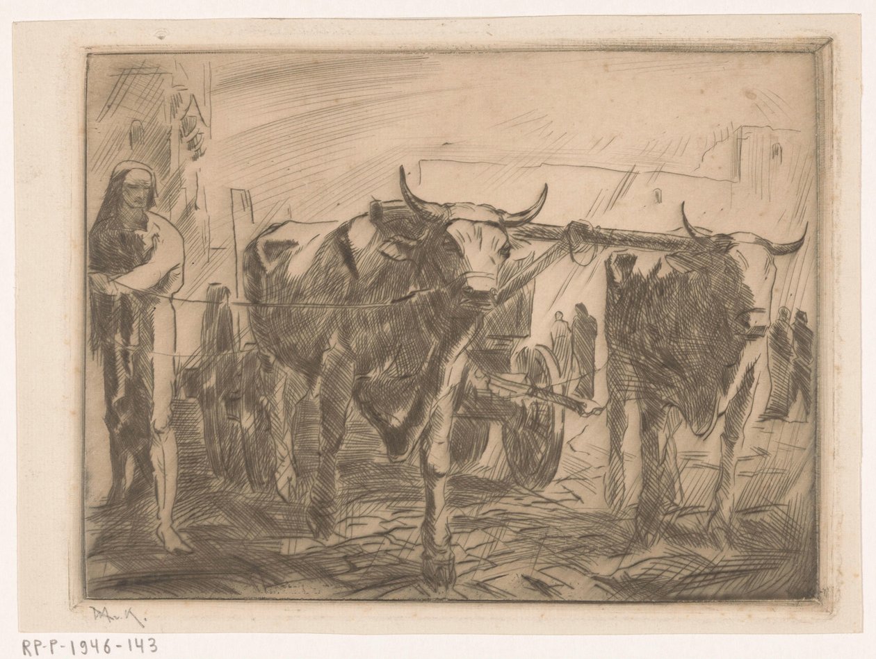 Ossewagen (original tittel) av Willem van Konijnenburg (signed by artist)