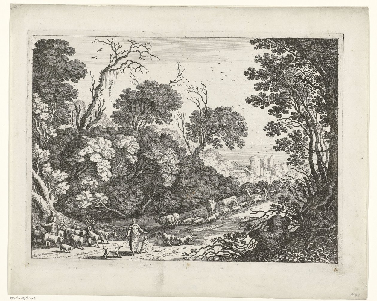 Hyrder med flokken Italienske landskap (serietittel) av Willem van Nieulandt (II)