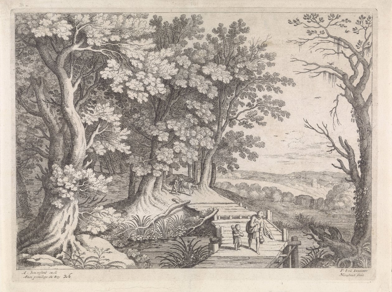 Landskap med Abraham og Isak Italienske landskap (serietittel) av Willem van Nieulandt (II)