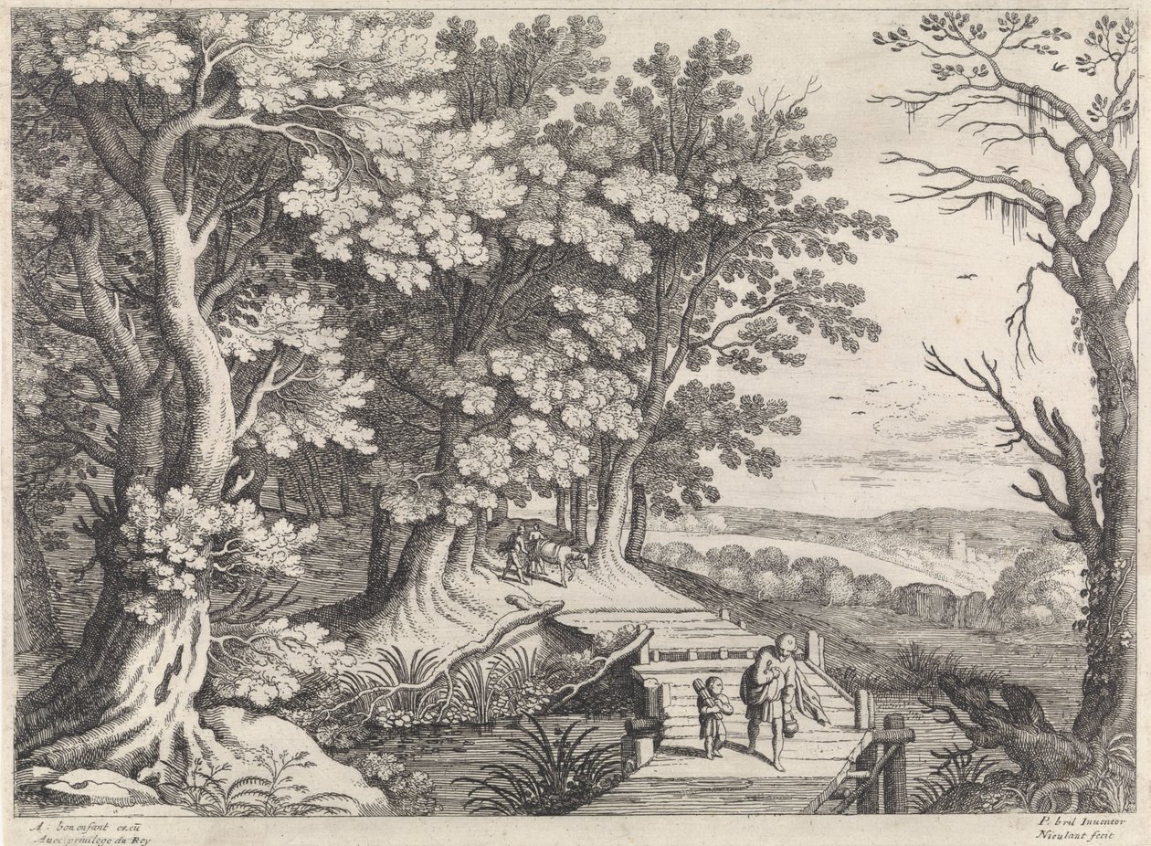Landskap med Abraham og Isak Italienske landskap (serietittel) av Willem van Nieulandt (II)