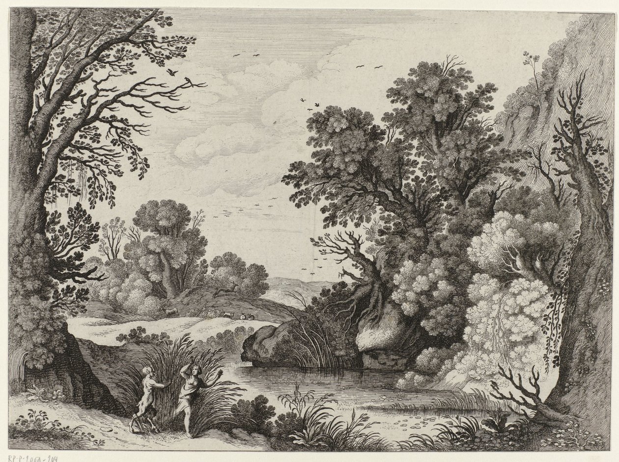 Landskap med Pan og Syrinx av Willem van Nieulandt (II)
